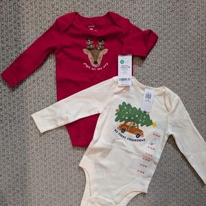Two Longsleeve Christmas Bodysuits